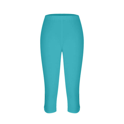 Leggings for Women Tummy Control Butt Lifting Workout Capri Yoga Pants Lace Appliqué Summer Beach Capris Sky Blue, Medium